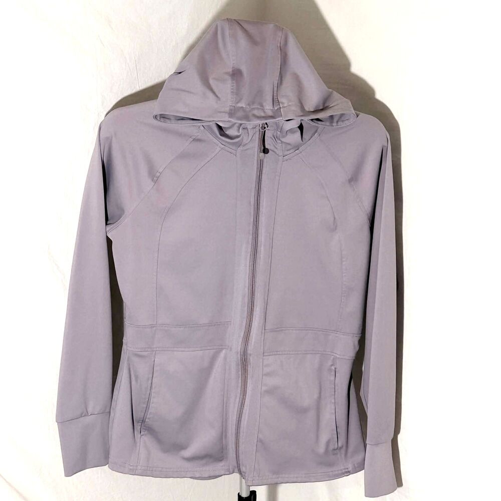 RBX Active Womens Full Zip Running Jacket Hooded Lavender Purple Athletic